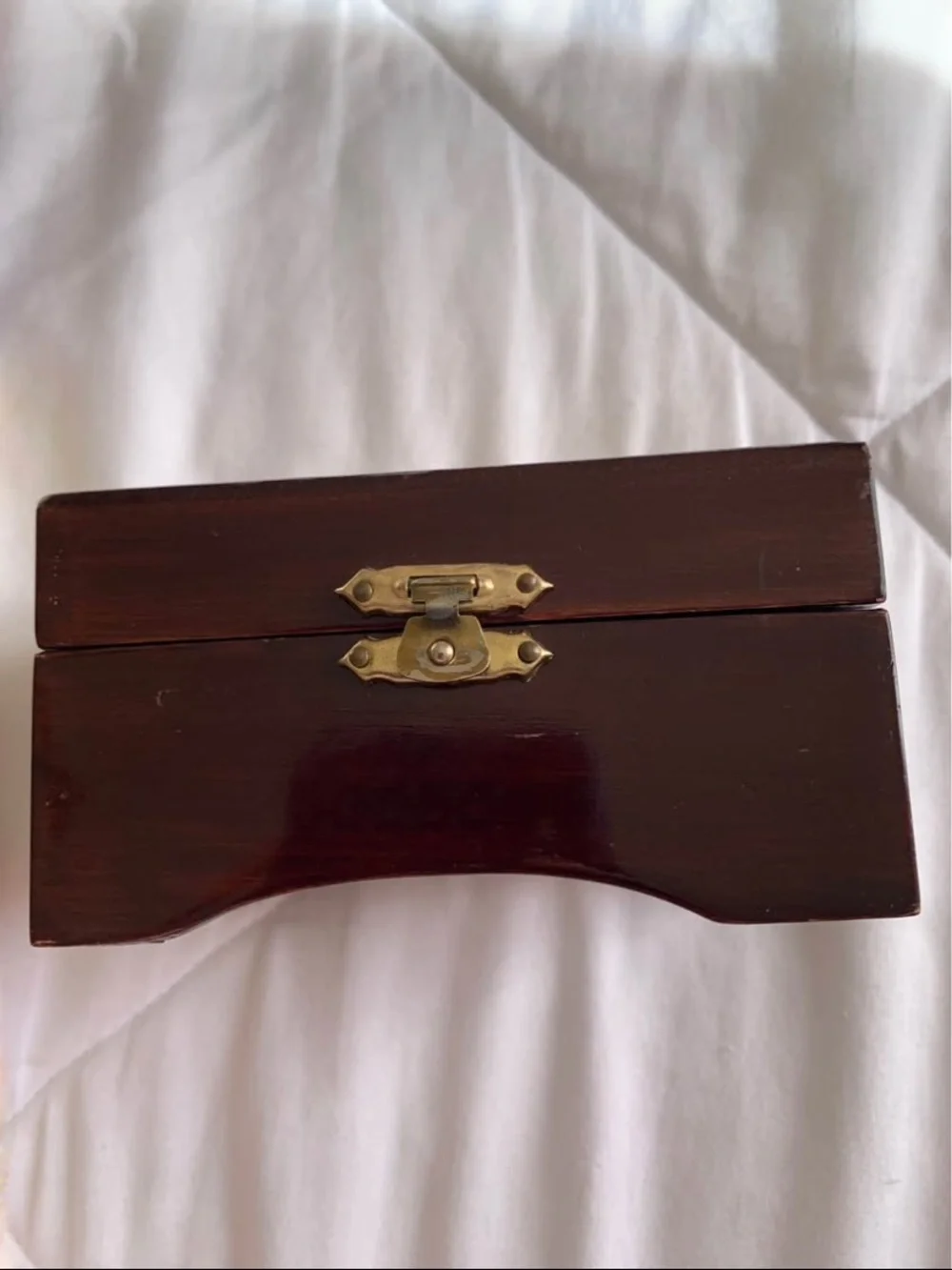 Wooden Ships Pelican Inlay Jewelry Box - Gold and Brown